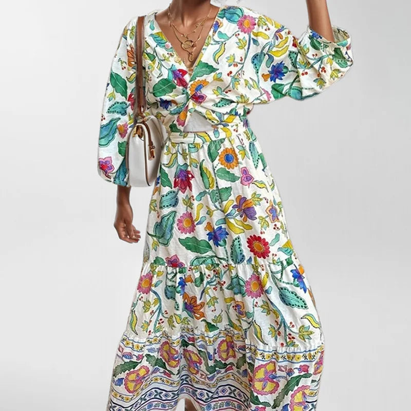 Sexy Waist Cinching Floral Dress