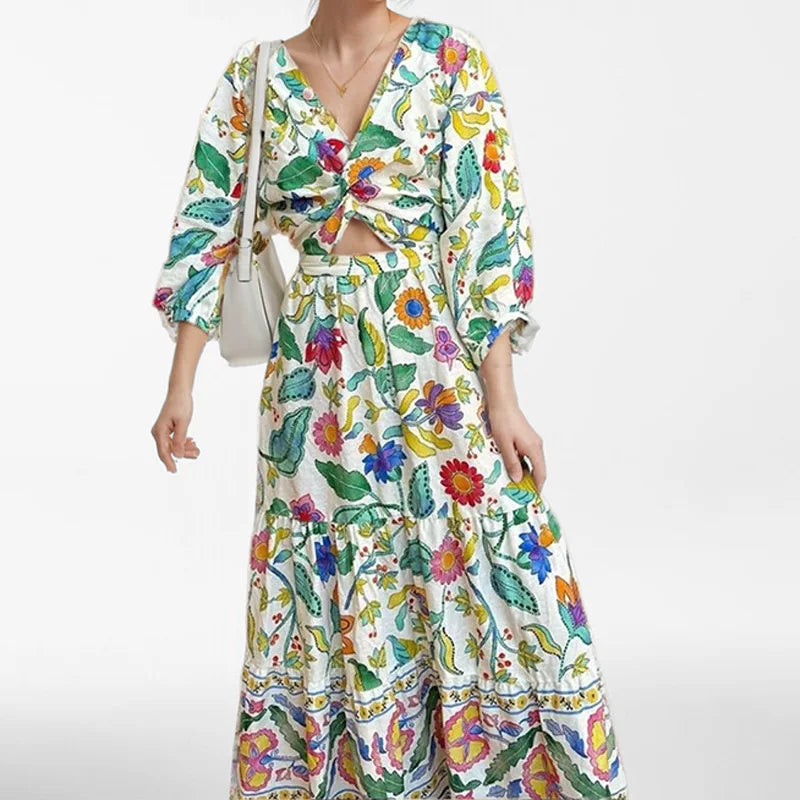 Sexy Waist Cinching Floral Dress