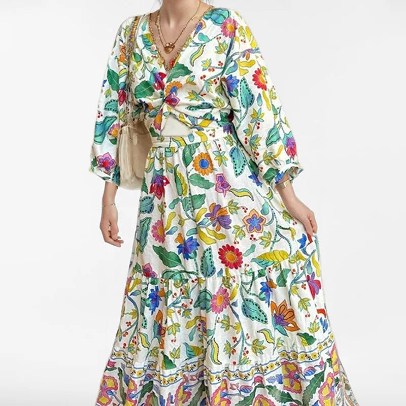 Sexy Waist Cinching Floral Dress