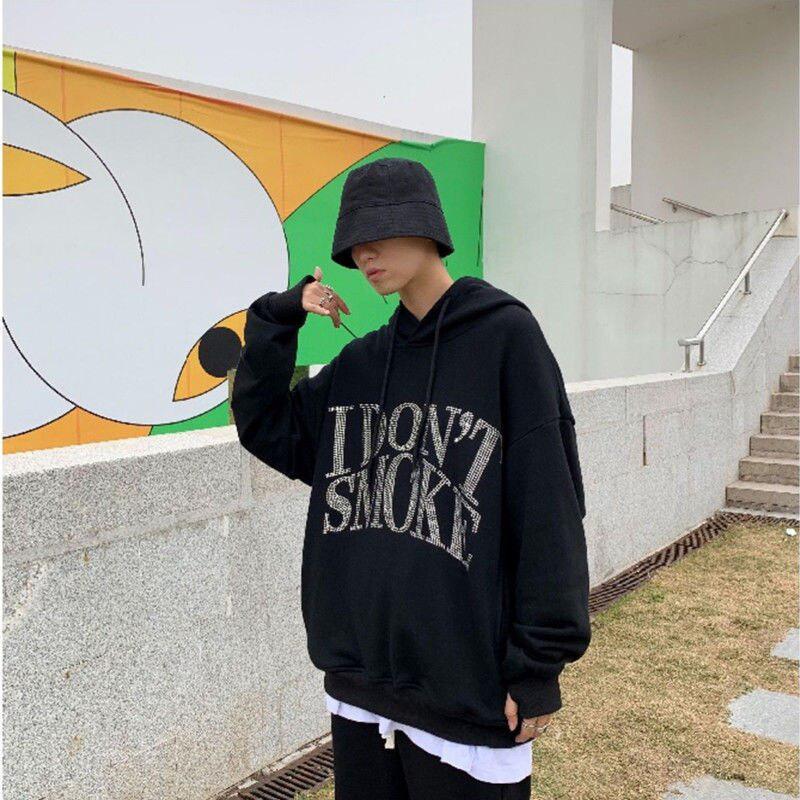 I Don't Smoke Rhinestone Hoodie - Fashionpara