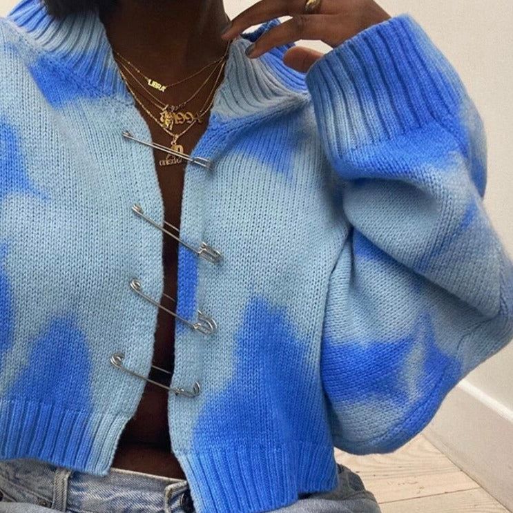 Time For Fun Safety Pin Knitted Cardigan