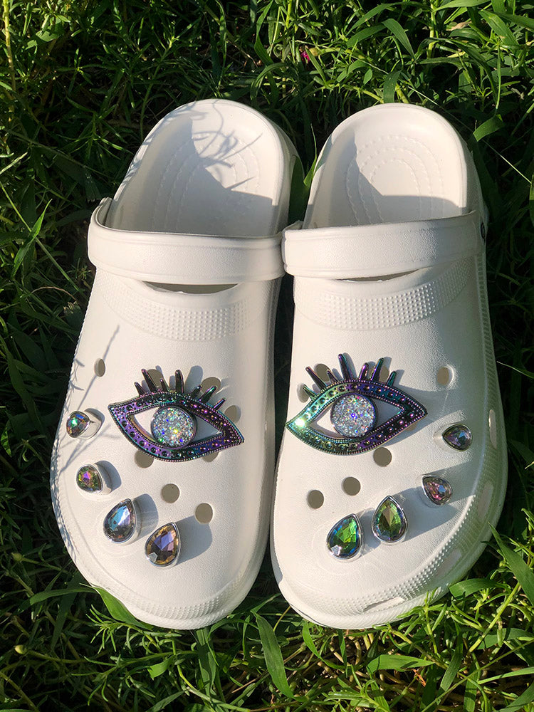 Rhinestone Evil Eyes Slides