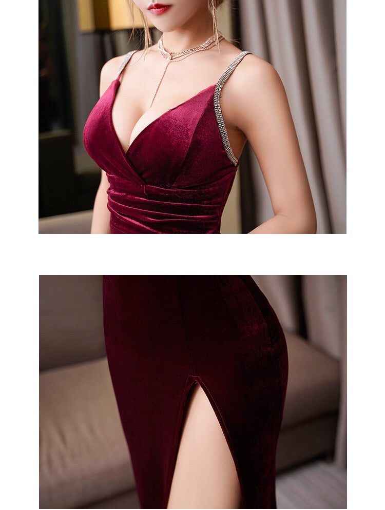 Macy Formal Velvet Dress - Fashionpara