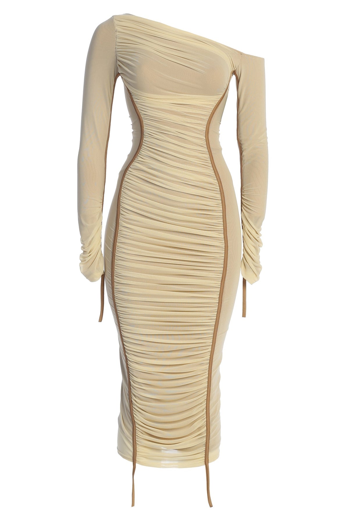 Amelisse - Off - Shoulder Two - Layer Mesh Midi Dress - View 9