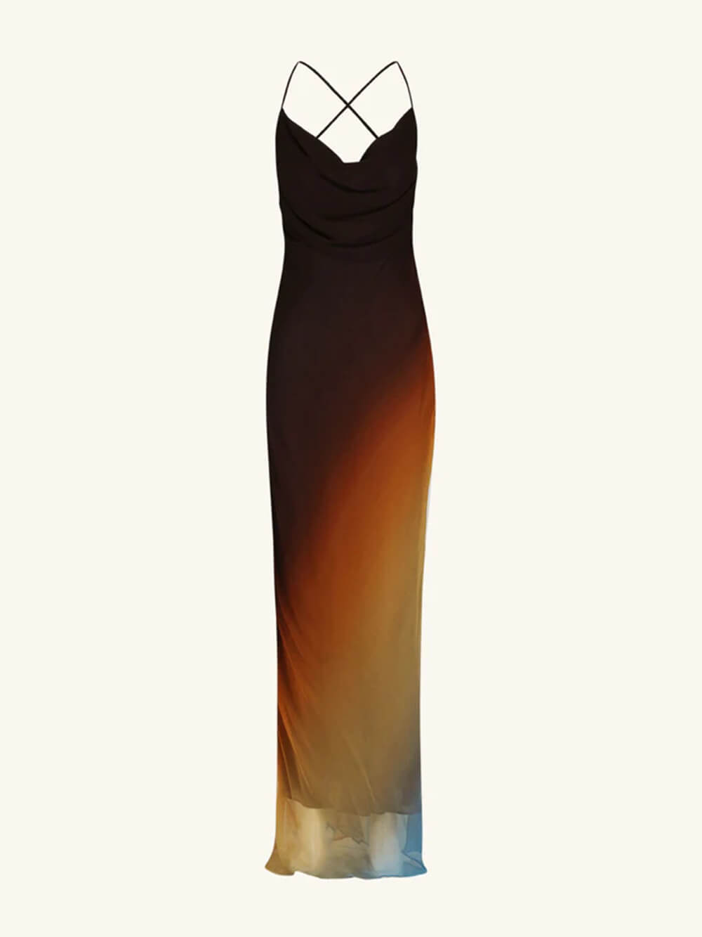 Backless Twill Maxi Dress - Fashionpara