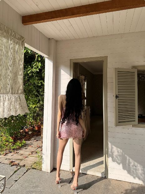 Pink Spaghetti Straps Sequin Sheath Short Birthday Outfits Classy Formal Graduation Homecoming Dress D063