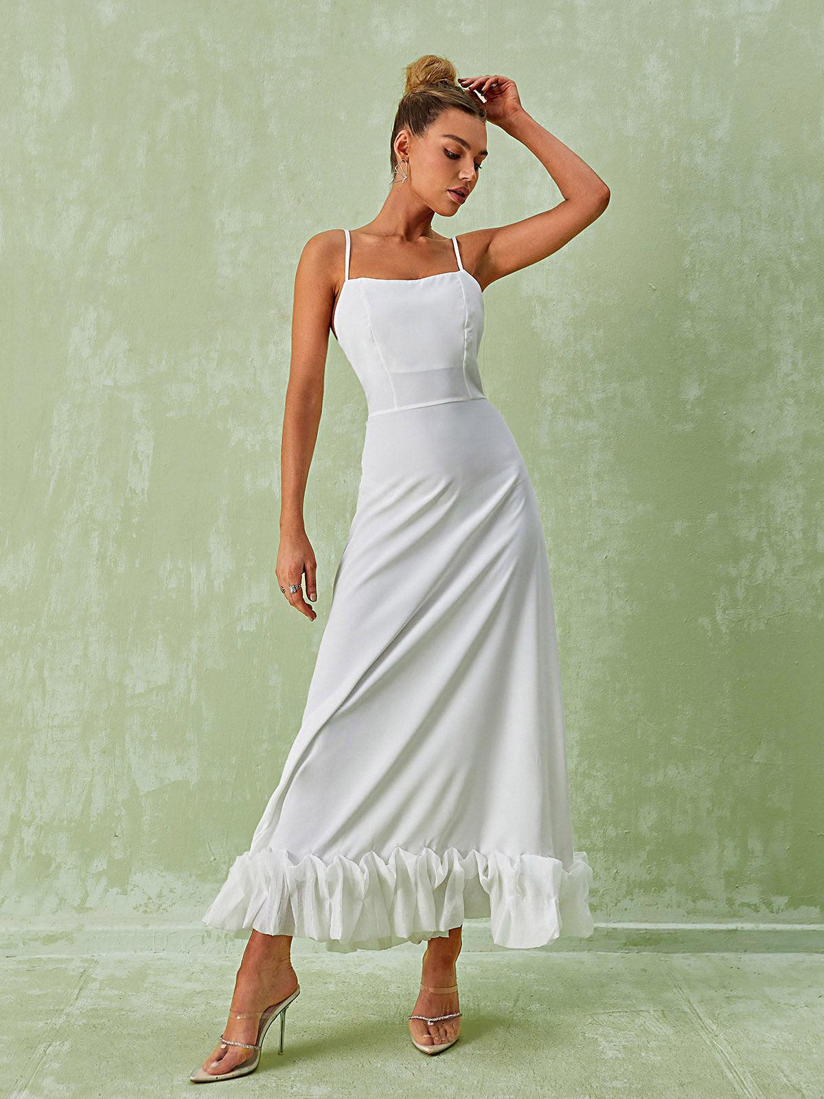 Ilsa Spaghetti Maxi Dress In White
