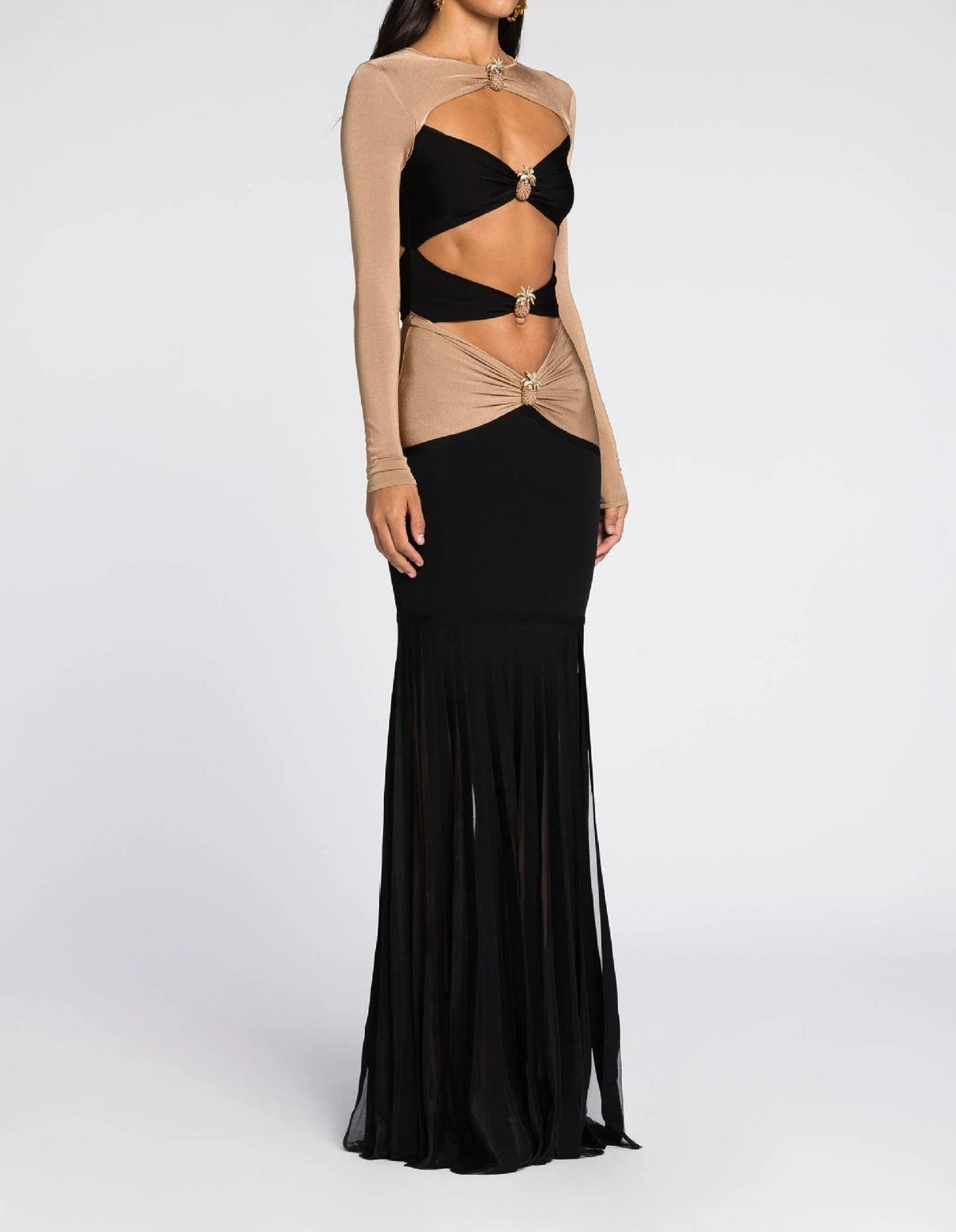 KittenAlarm - Iris Compact Knit Cutout Long Dress
