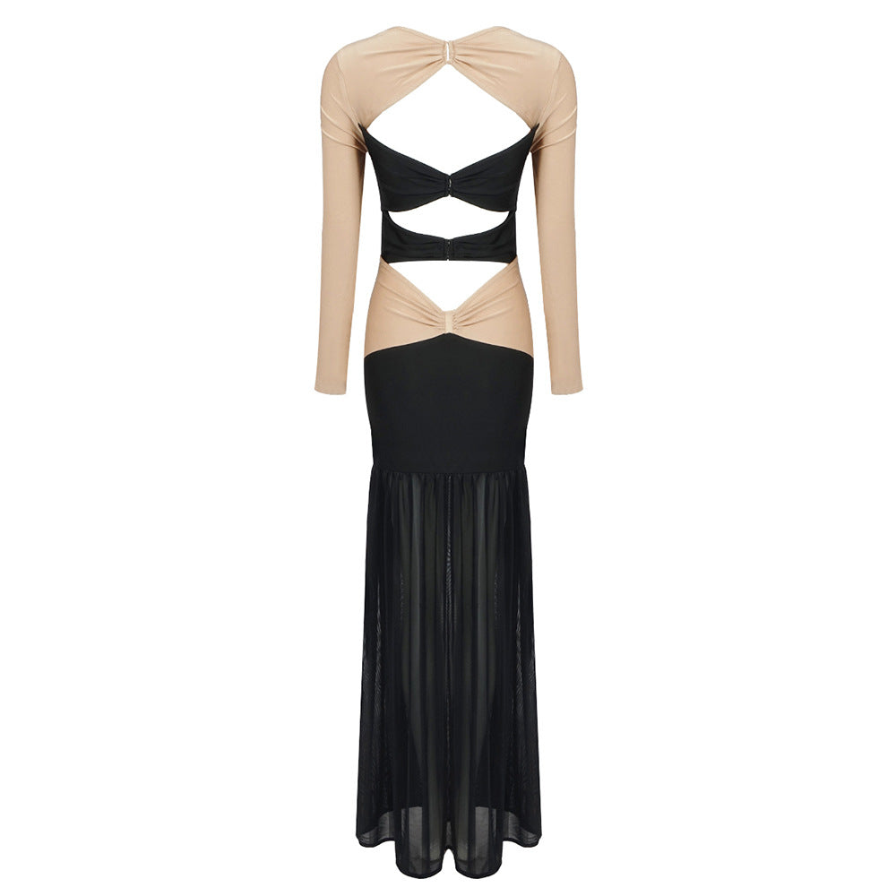 KittenAlarm - Iris Compact Knit Cutout Long Dress