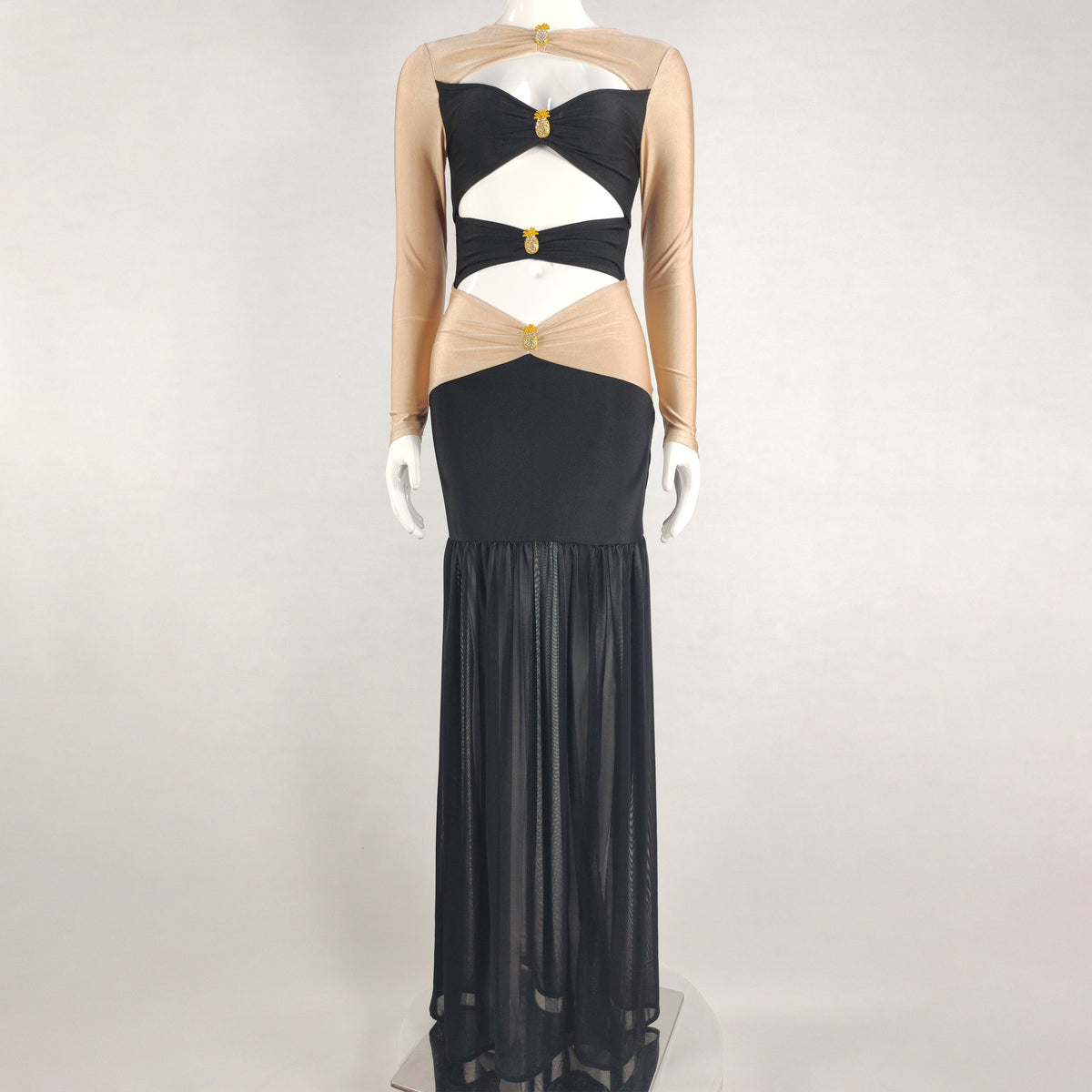 KittenAlarm - Iris Compact Knit Cutout Long Dress