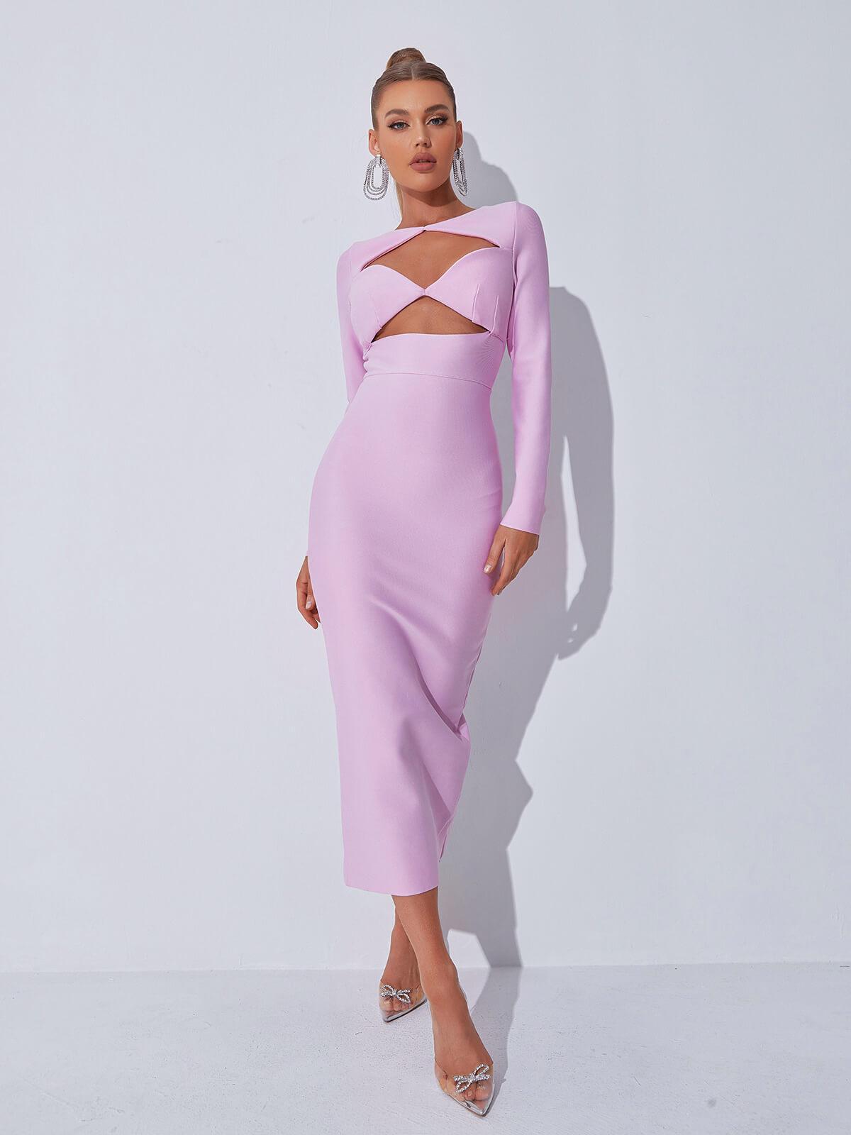 Isobel Long Sleeve Cutout Bandage Dress