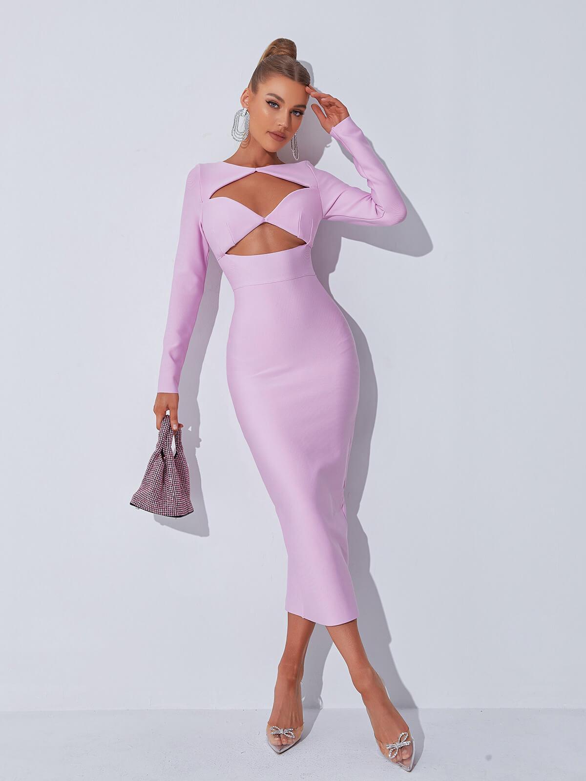 Isobel Long Sleeve Cutout Bandage Dress