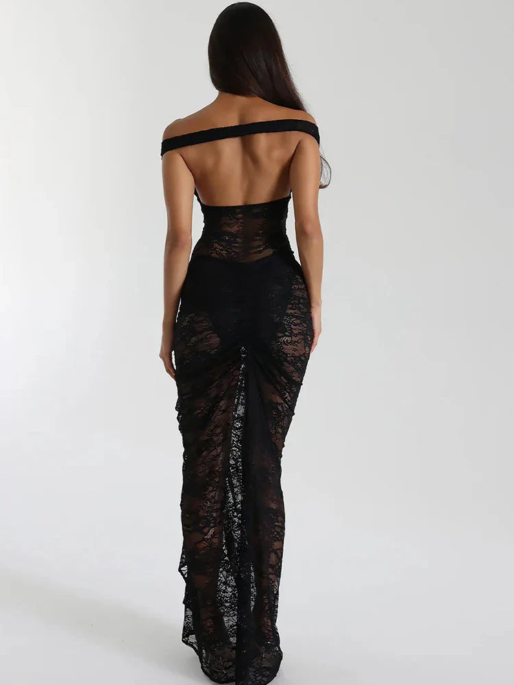 Floral Lace Skirt Suit Vacation Dress