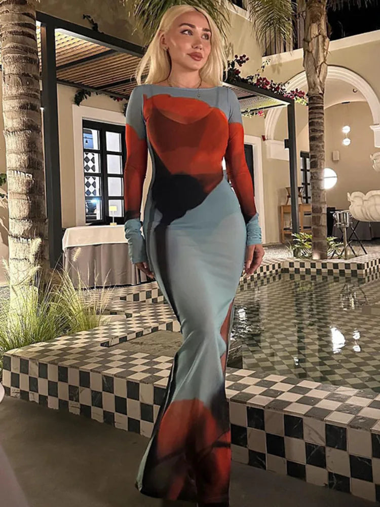 Floral See-through Vacation Dress