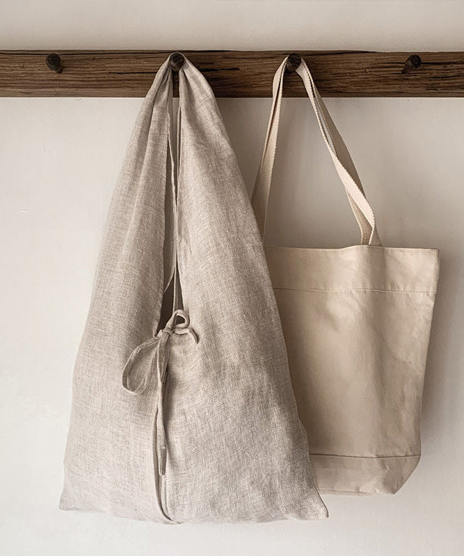 Japanese Linen Large Capacity Lace Up Shoulder Bag