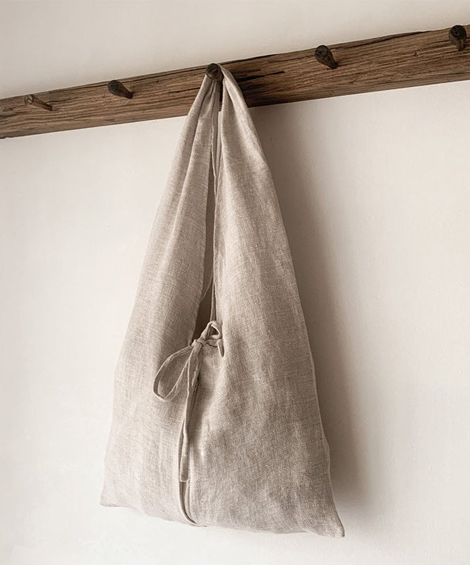 Japanese Linen Large Capacity Lace Up Shoulder Bag