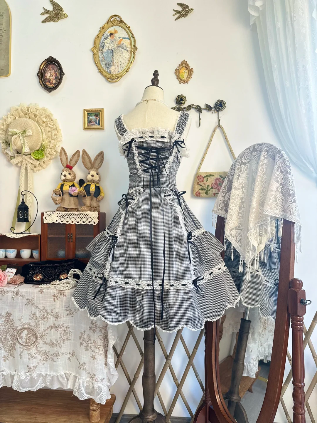 Cute Gray Lace Satin A Line Short Prom Dress Formal Homecoming Dress D313