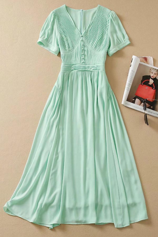 Celebrity Inspired 2022 Mint A-Line Dress Kate Middleton