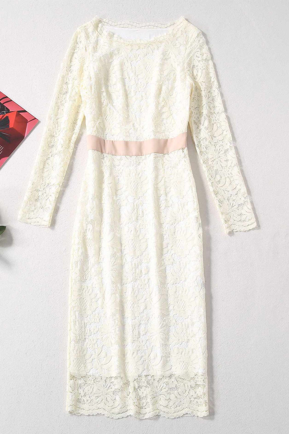 Kate Middleton Champagne Lace Fitted Cocktail Dress
