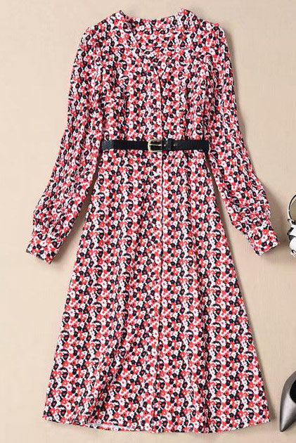 Kate Middleton Floral Print Casual Shirt Dress