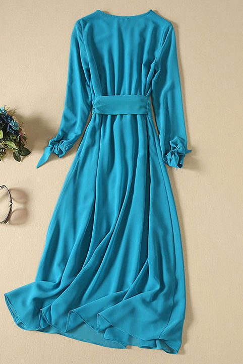 Kate Middleton Scoop Two Tone Lace-up Maxi Dress