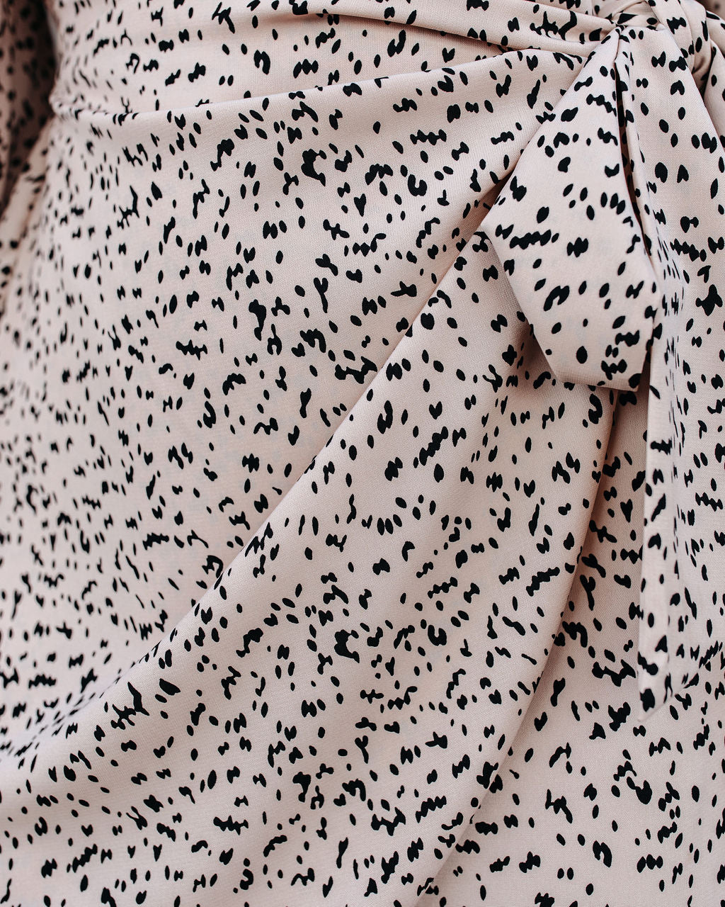 Printed Boat Neck Puff Sleeve Wrap Mini Dress