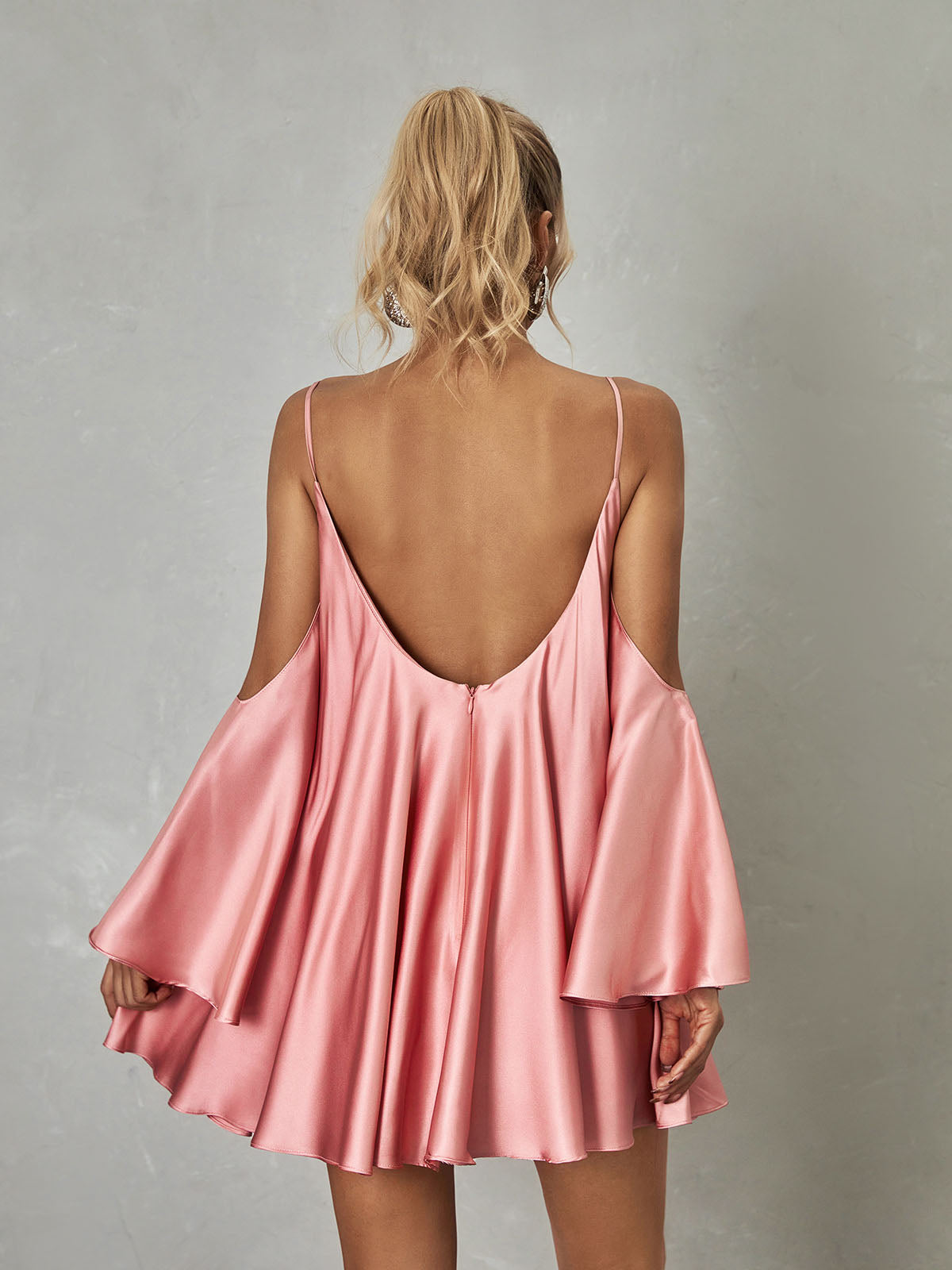 Kellyanne Spaghetti Satin Mini Dress