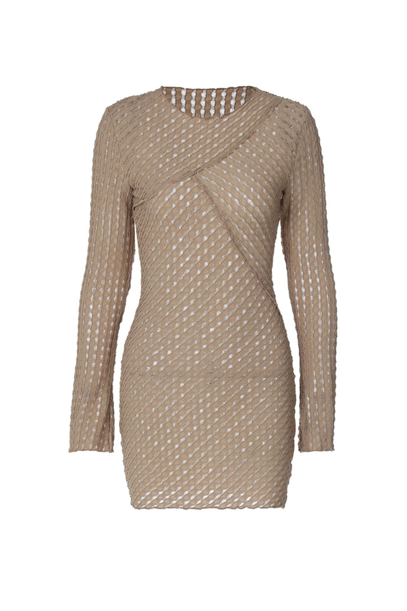 Khaki Hollow Out Pack Hip Dress