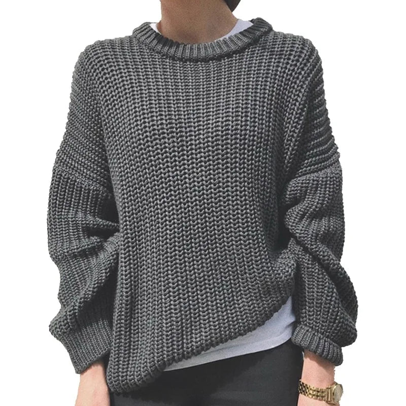 Three - Quarter Sleeve  Elegant  Khaki Sweater