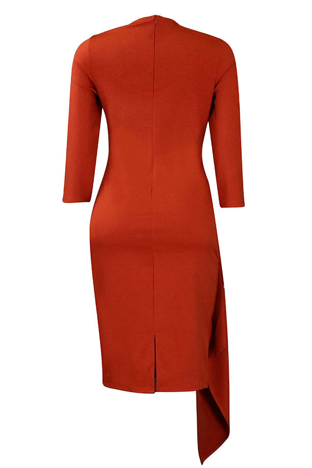 Knee Length Pink Bodycon Office Dress  Fashionpara