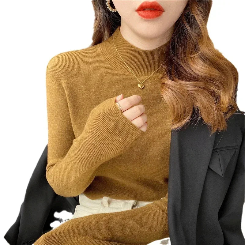Half High Collar Crochet Y2k Sweater 6