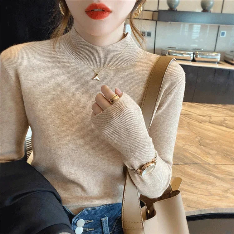 Half High Collar Crochet Y2k Sweater 4