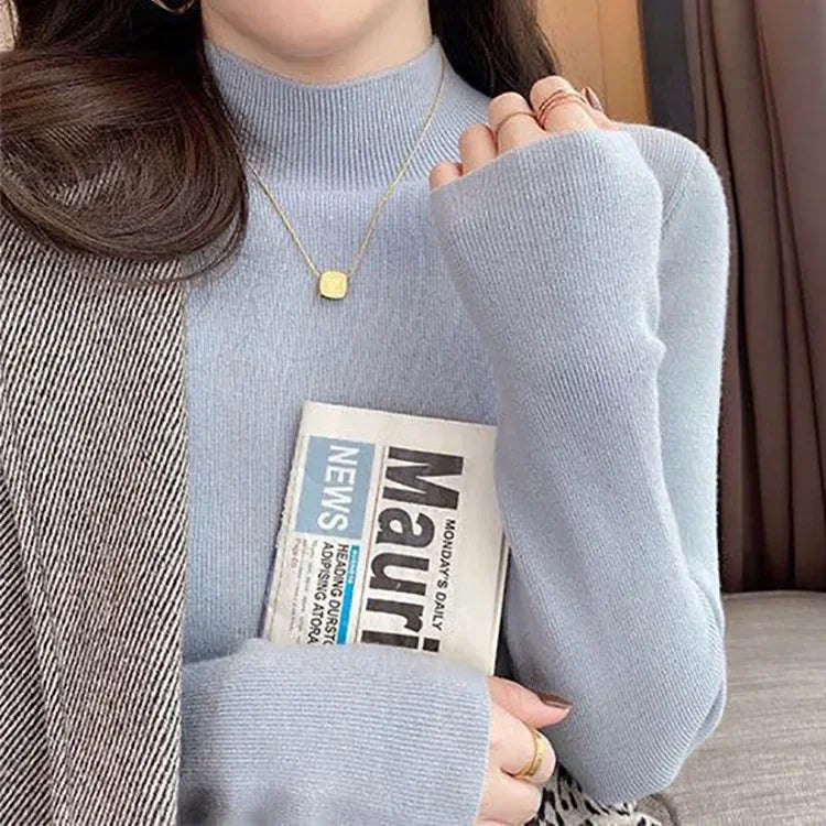 Half High Collar Crochet Y2k Sweater 3