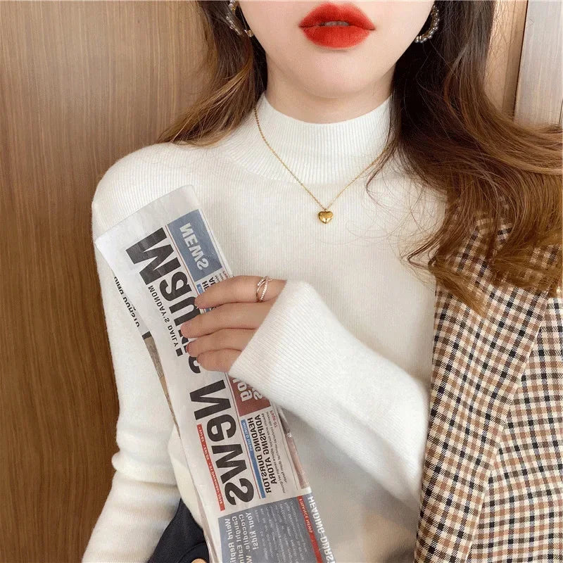 Half High Collar Crochet Y2k Sweater 5