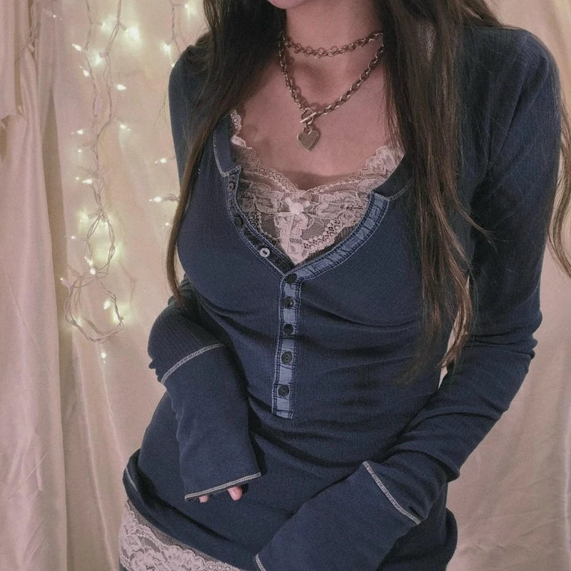 PrincessAce Women's Long Sleeve Ribbed Knit Button-Up Sweater