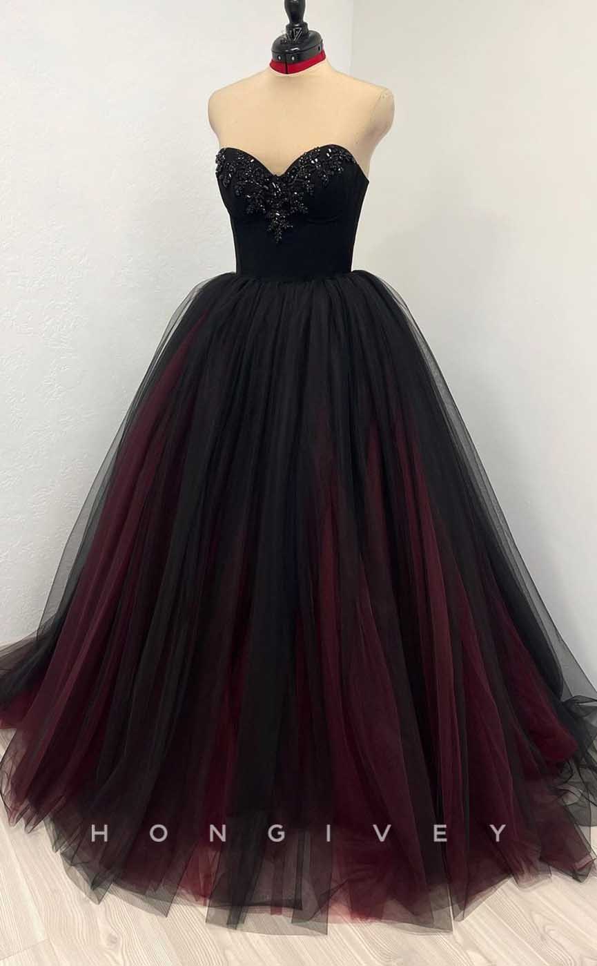 L2014 - Sexy Tulle A-Line Sweetheart With Detachable Bolero Empire Beaded With Train Party Prom Evening Dress - Fashionpara