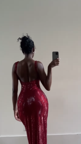 Sexy Burgundy Sequin Sheath Evening Dress Long Party Dress D1300