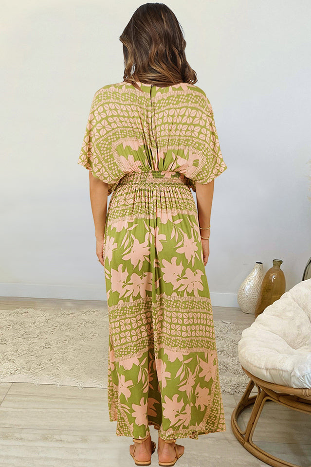 Leopard Print V-Neck Short-Sleeve Bohemian Maxi Dress 7
