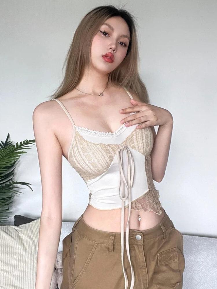 Lace Asymmetric Patchwork Top