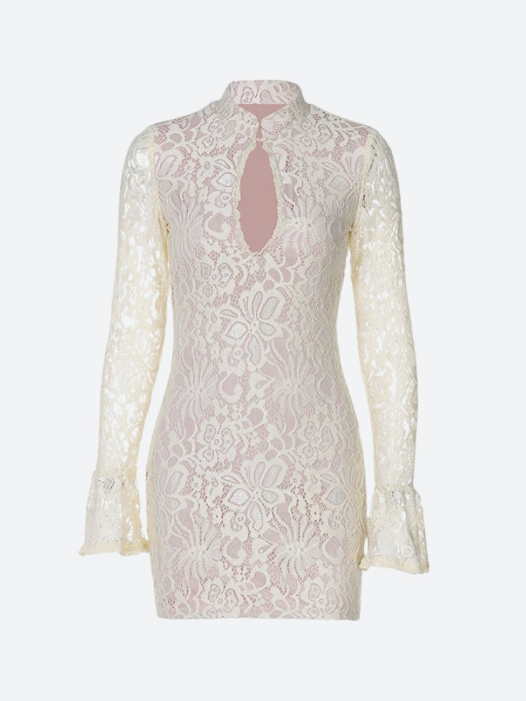 Lace Cut Out Mini Dress - View 2