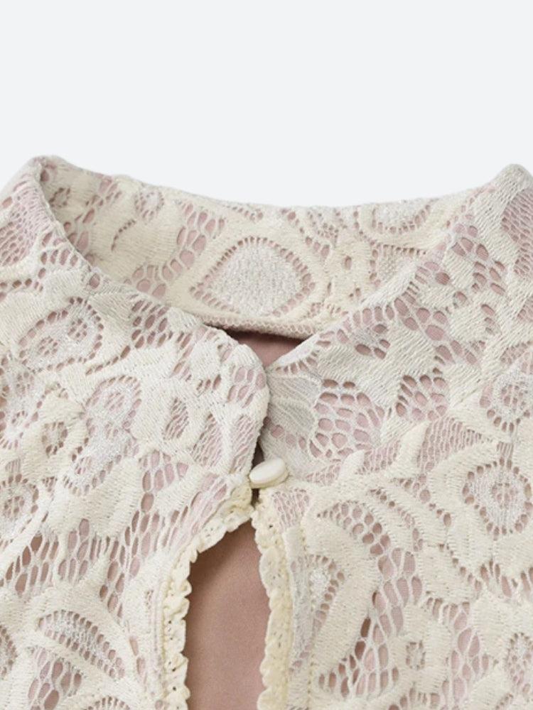 Lace Cut Out Mini Dress - View 4