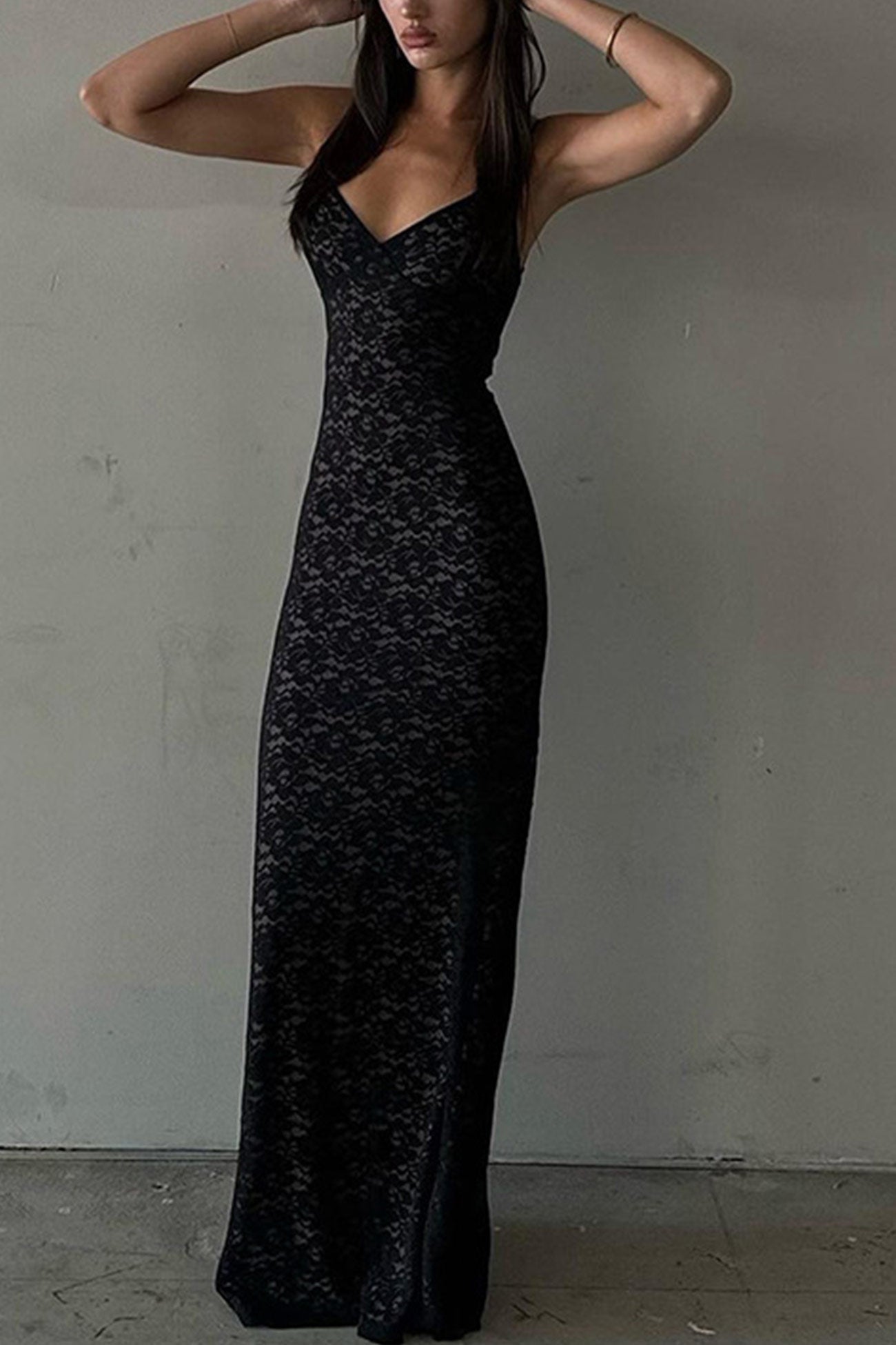 Lace Low Cut Pack Hip Cami Dress - Fashionpara