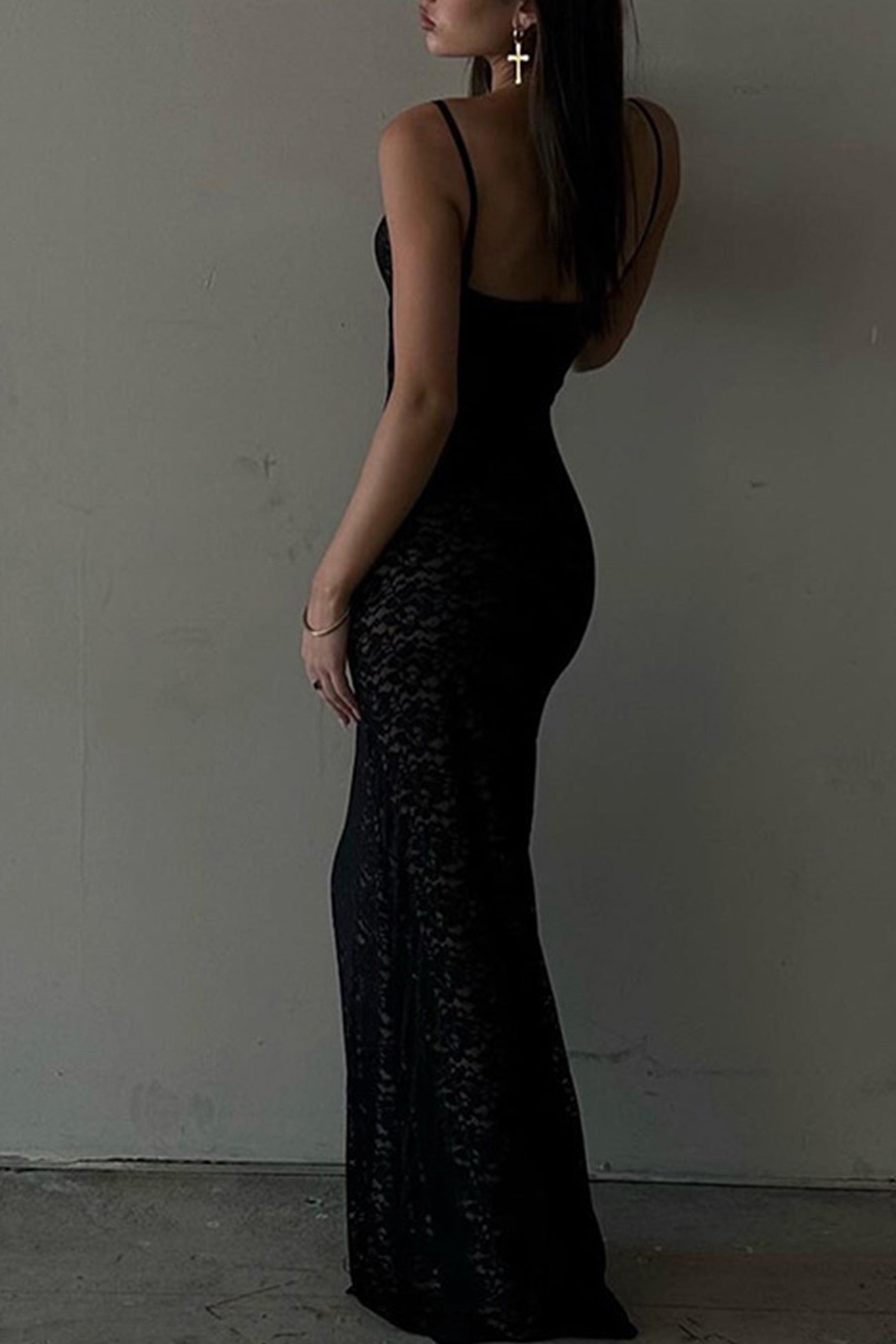 Lace Low Cut Pack Hip Cami Dress - Fashionpara