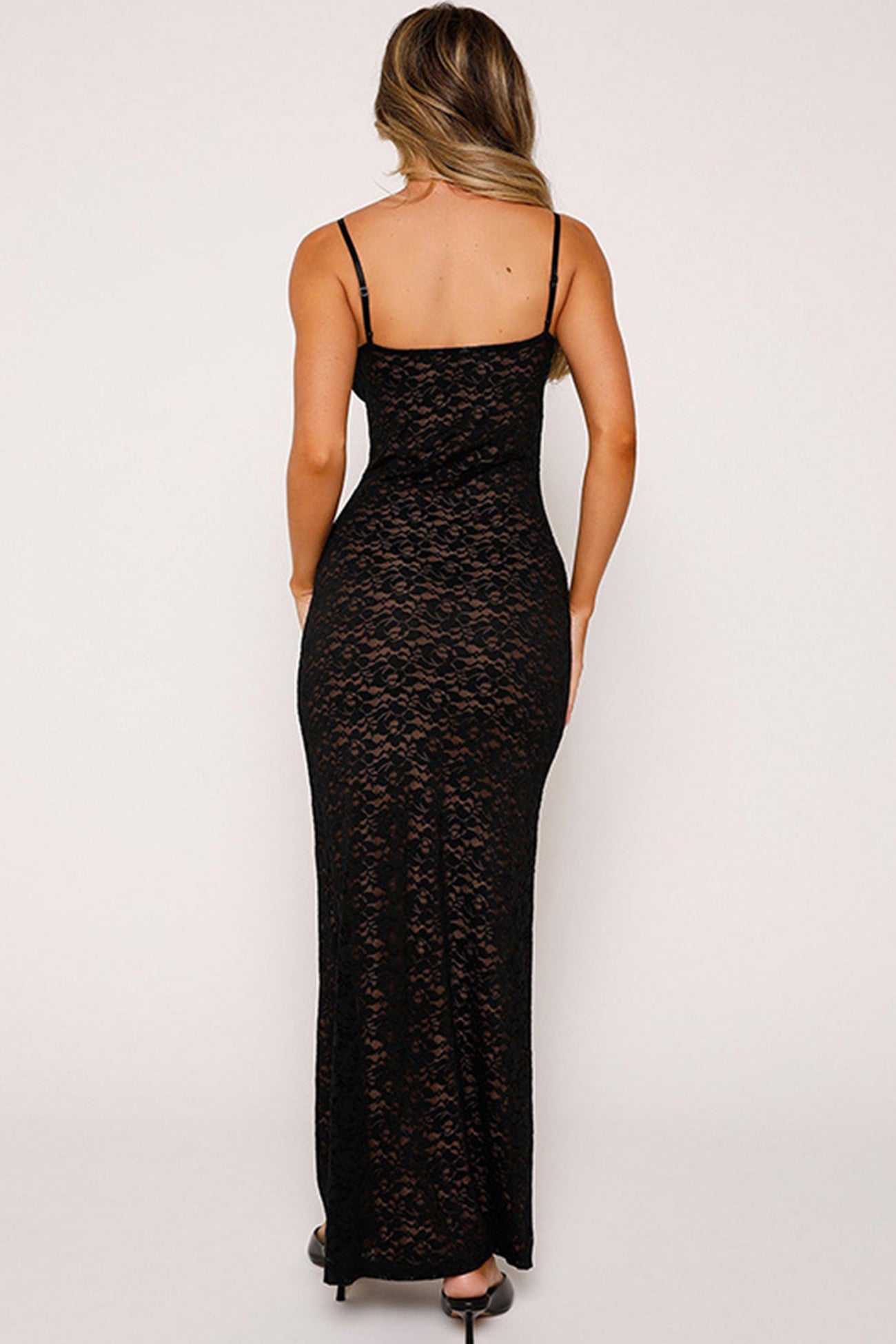 Lace Low Cut Pack Hip Cami Dress - Fashionpara