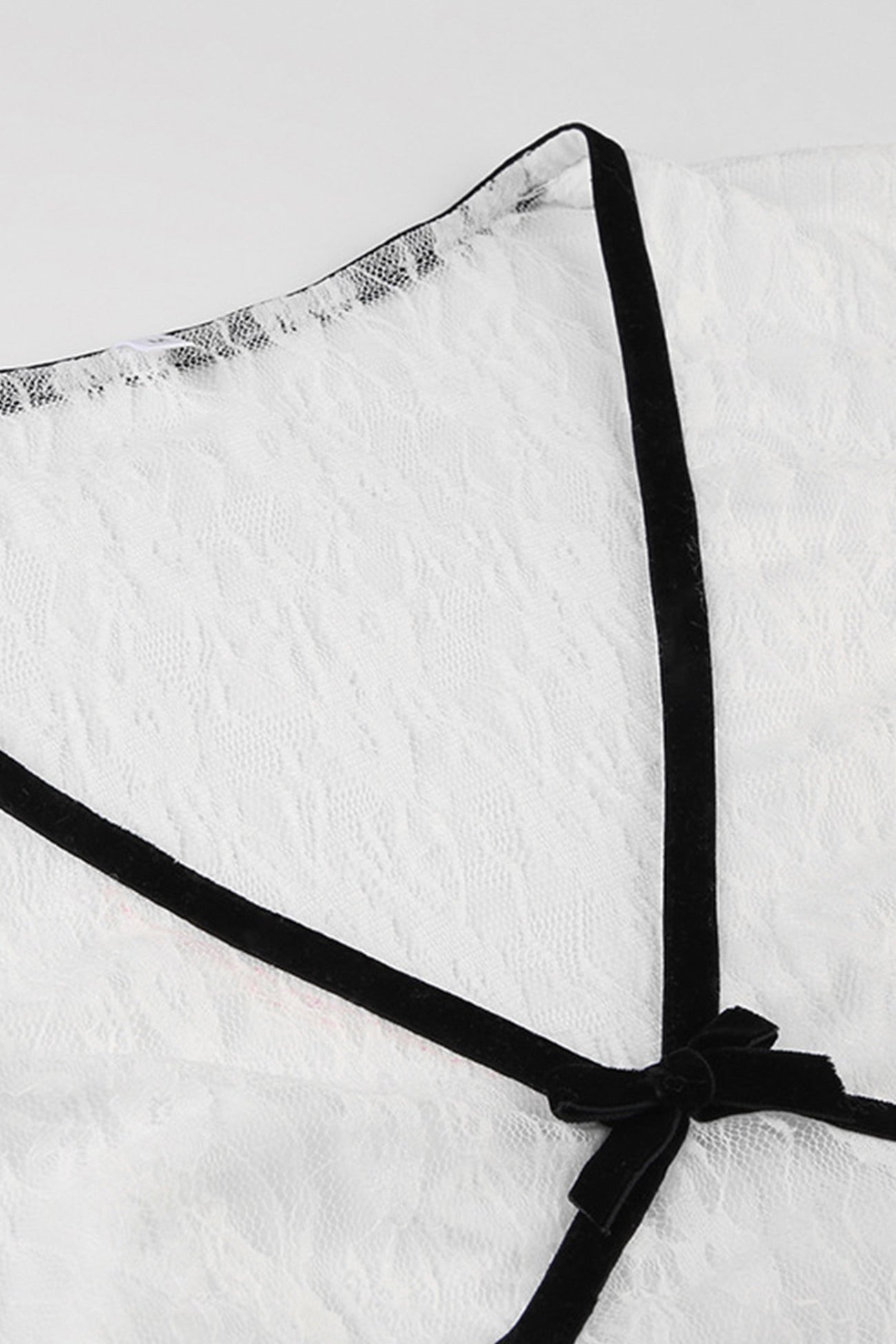 Lace Splicing Bow Crop Top