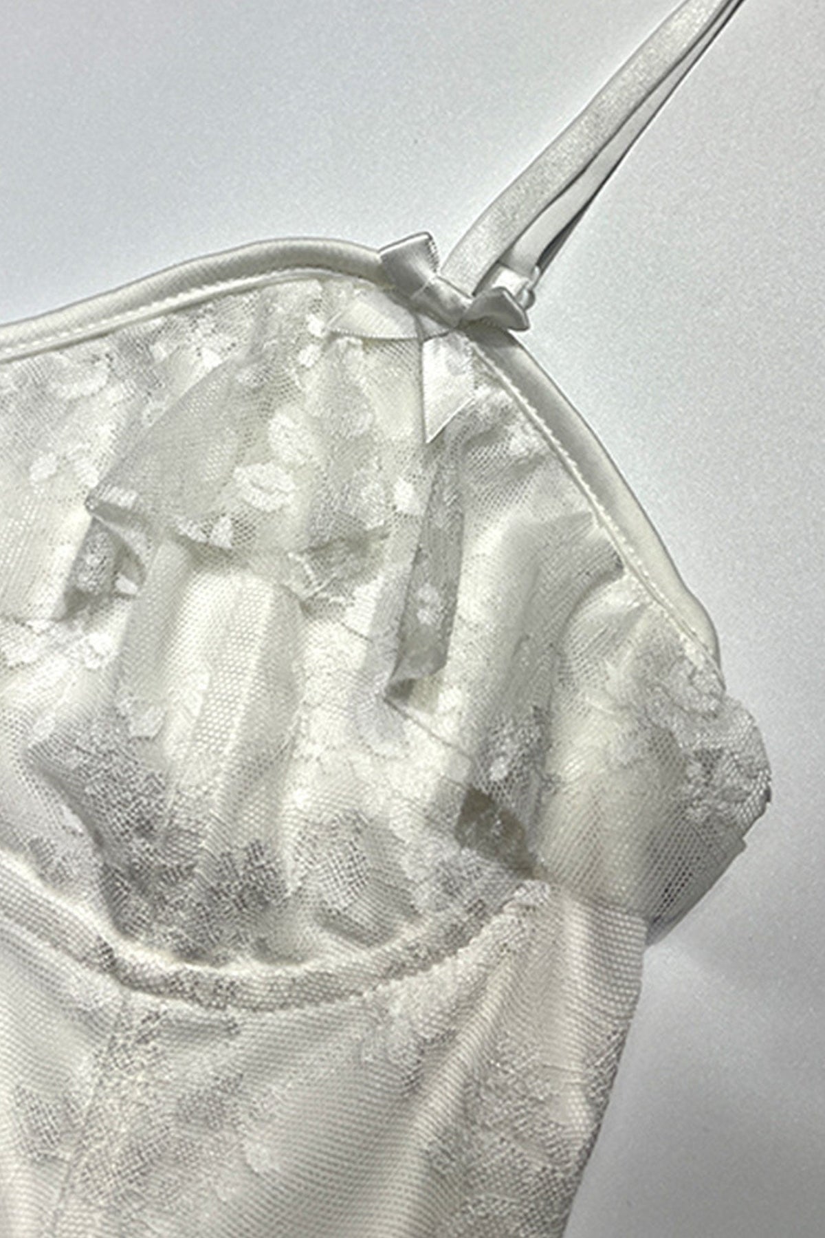 Lace Tiered Ruched Cami Dress - View 8