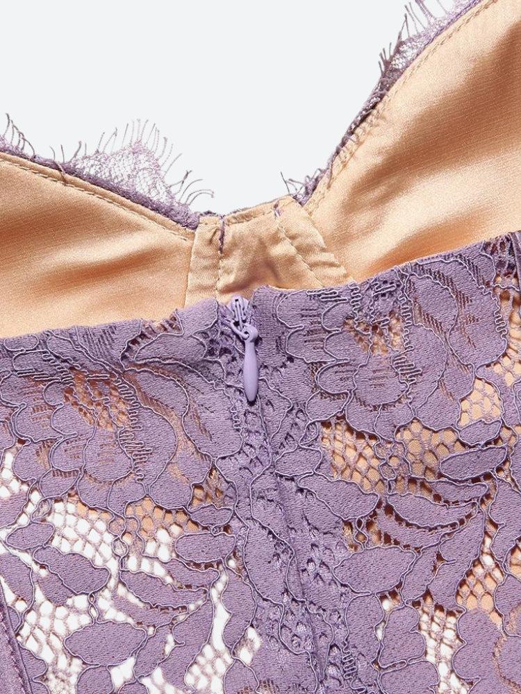 Lace Wired Mini Dress - View 6