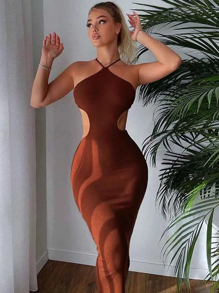 Lace up Sleeveless Backless BodyShaping Cut Out Skirt - View 3