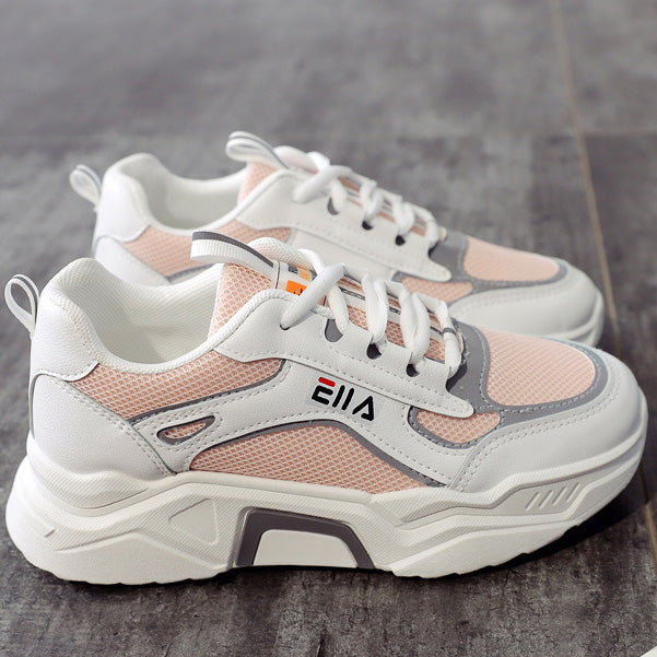 Color Block Platform Shoes Cozy Sneakers - Mislish