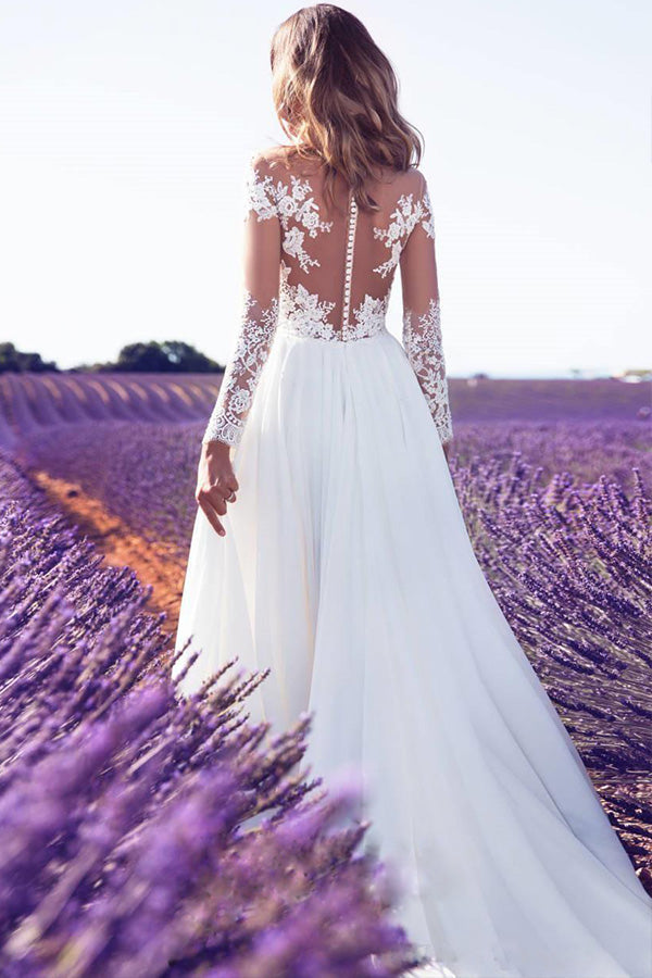 White See Through Slit Lace Dress